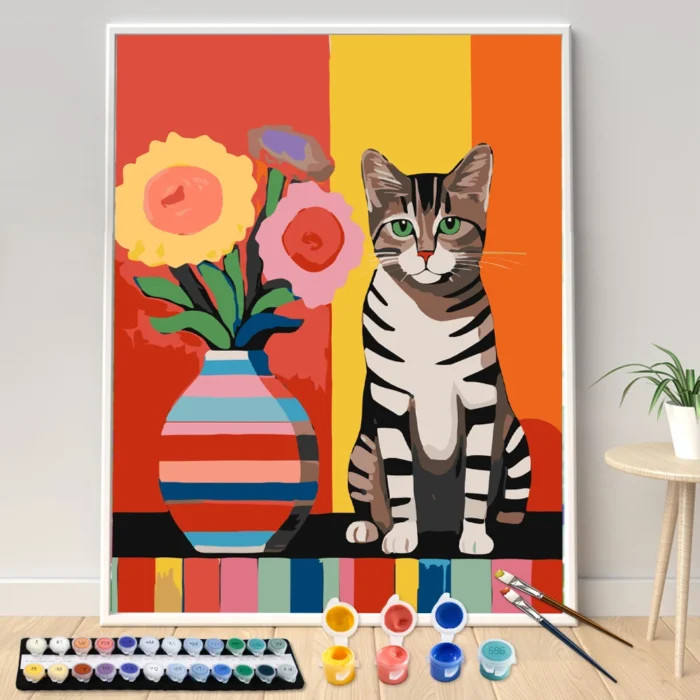 Hand-painted Striped Cat